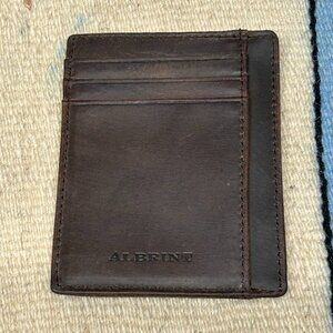 Albrint Dark Brown Crazy Horse Leather Front Pocket Wallet